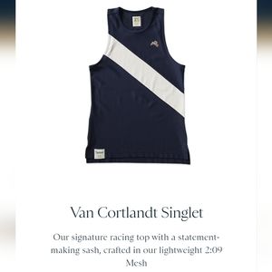 Tracksmith running Van Cortlandt Singlet XS